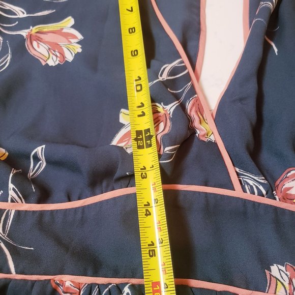 June and Hudson wide leg pant suit size 1X cropped floral hunter green pink - Picture 8 of 15